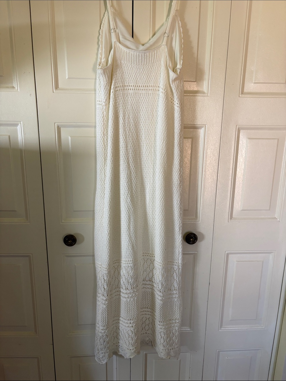 Crocheted BoHo Retro Feminine Vintage Vibe Maxi Dress Freshman  1996 Sz Medium - Picture 5 of 8